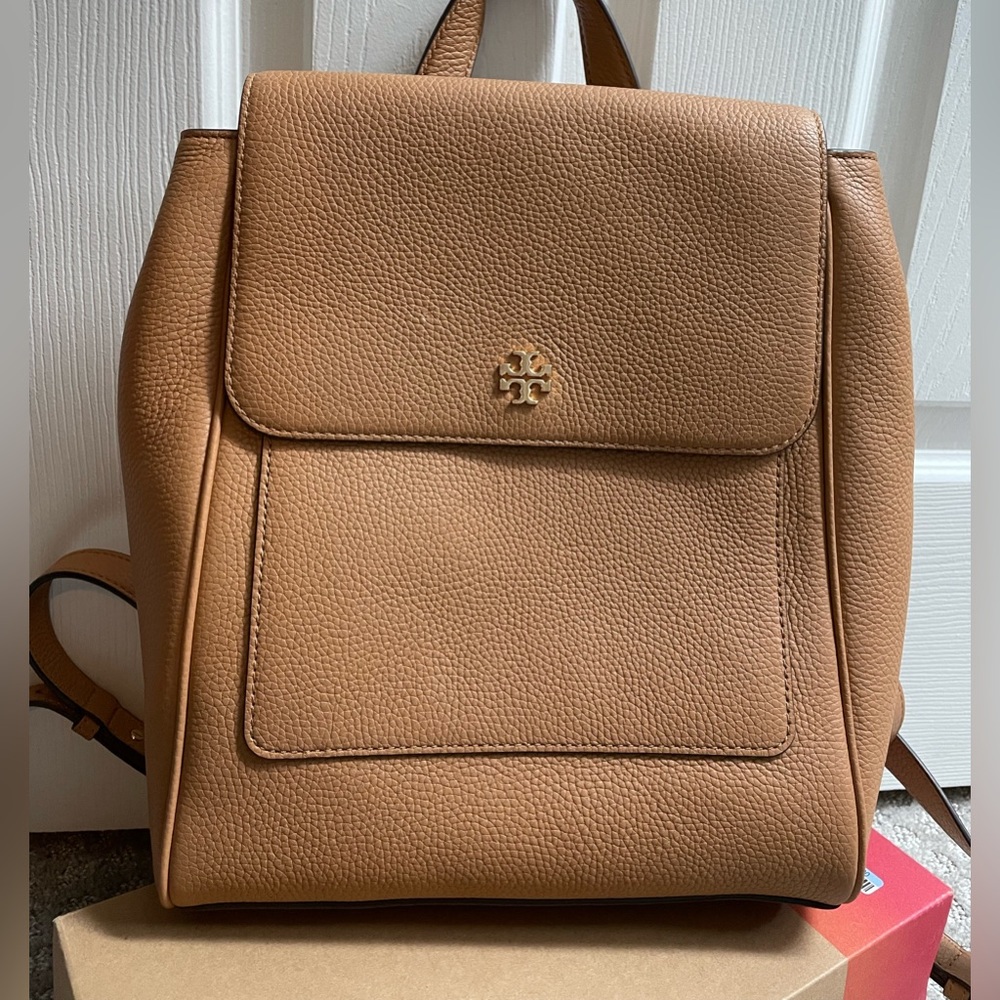 Tory Burch cognac saddle leather backpack purse